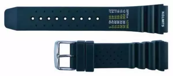 18 mm Uhrenarmband Silikon Kautschuk im Sport-Design schwarz