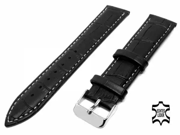 Armband Uhr Kautschuk schwarz 22 mm Federsteg Schließe matt Band Gummi black Neu 