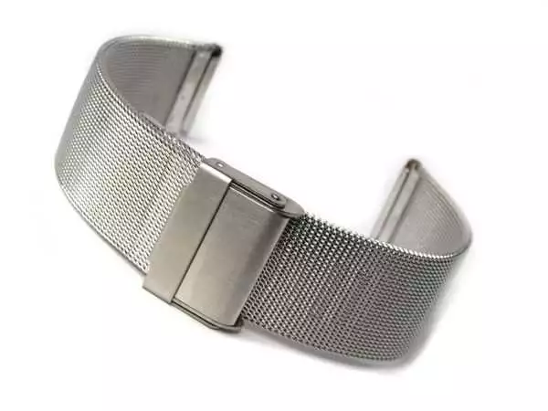 Edelstahl Gliederarmband Uhrenband Silber 18 20 22 24 mm Faltschließe X-8100106 