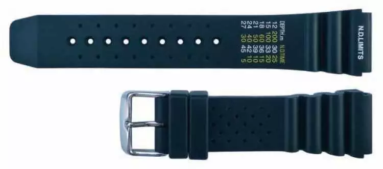 22 mm Uhrenarmband Silikon Kautschuk im Sport-Design schwarz