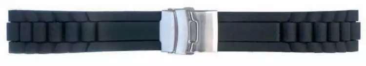 Uhrenarmband Silikon Kautschuk im Wellen-Design schwarz